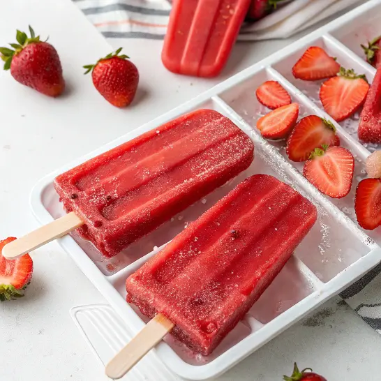 Strawberry Popsicles