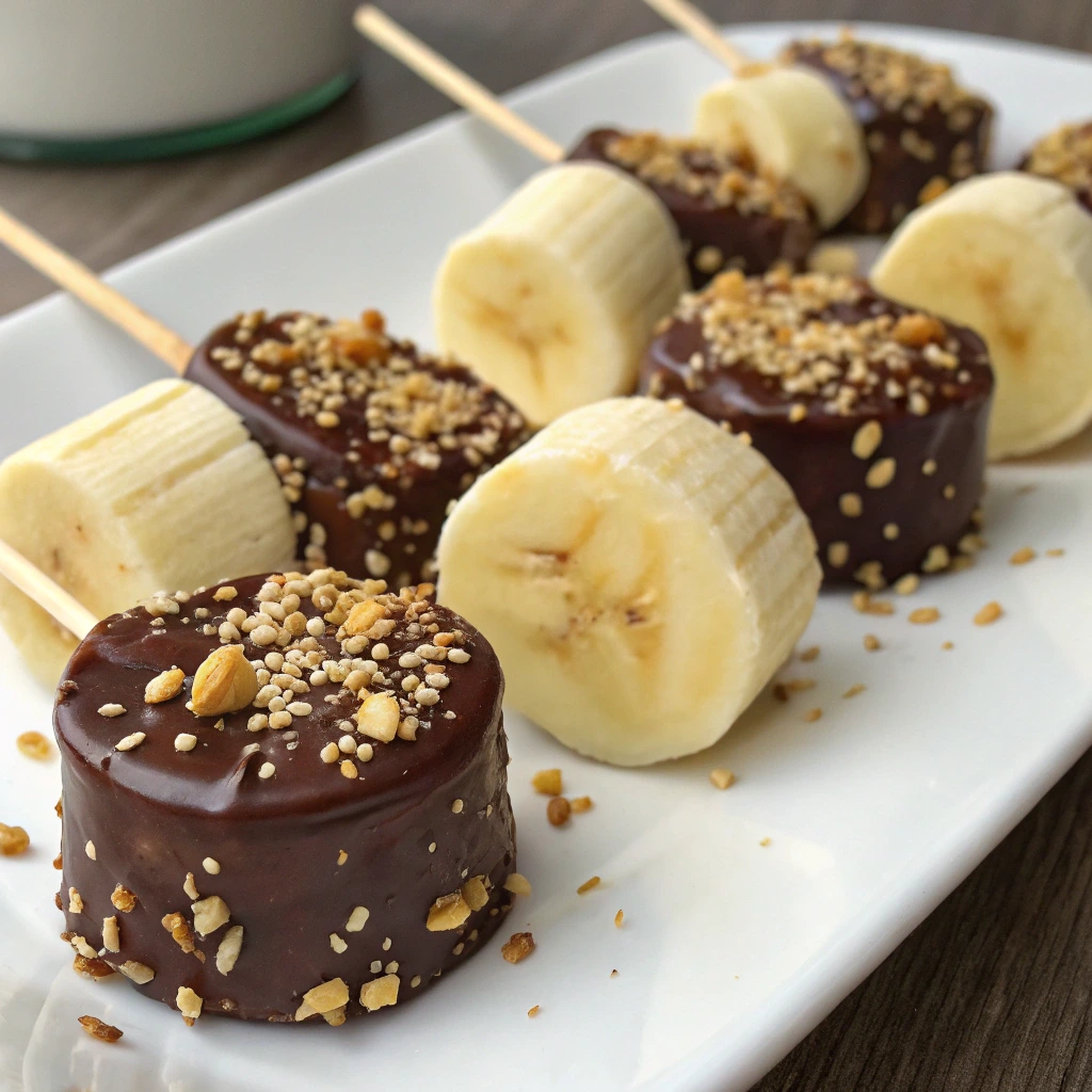 Frozen Chocolate Covered Banana Bites