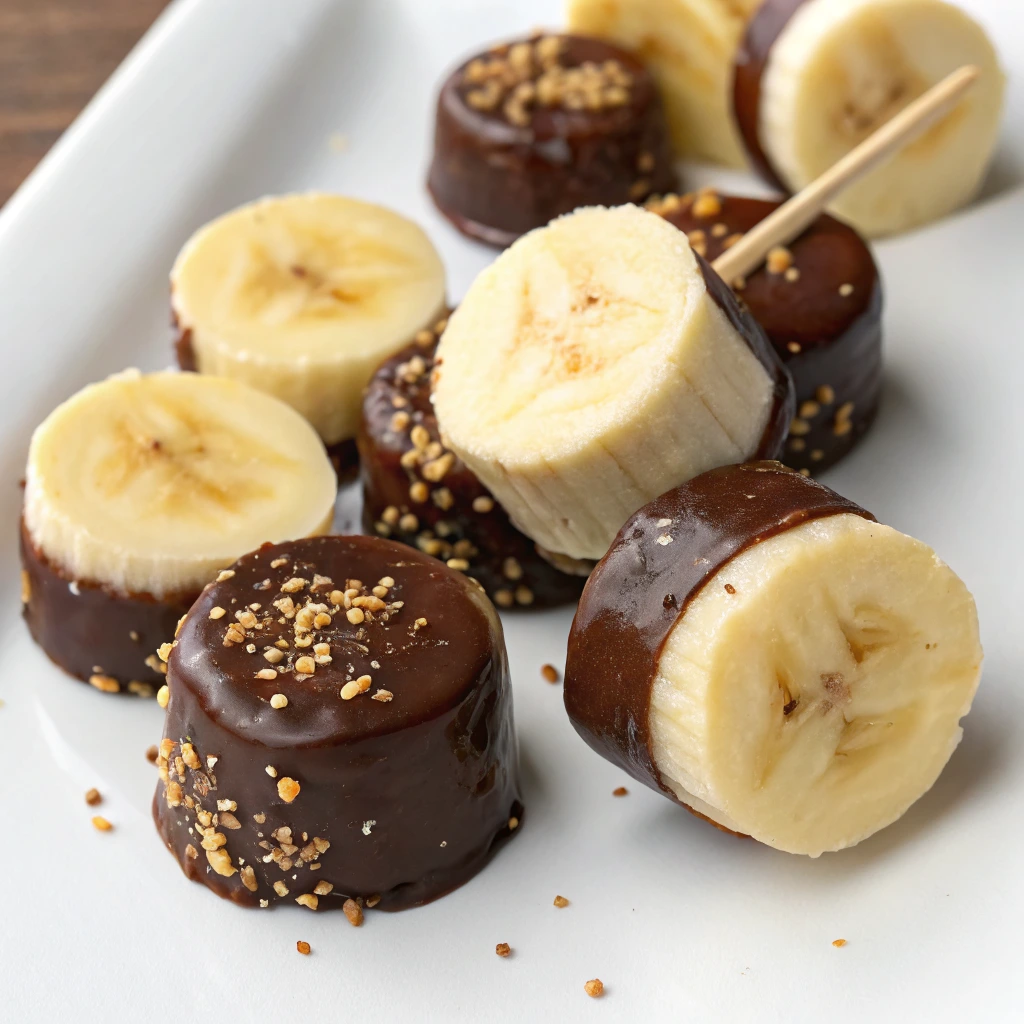Frozen Chocolate Covered Banana Bites
