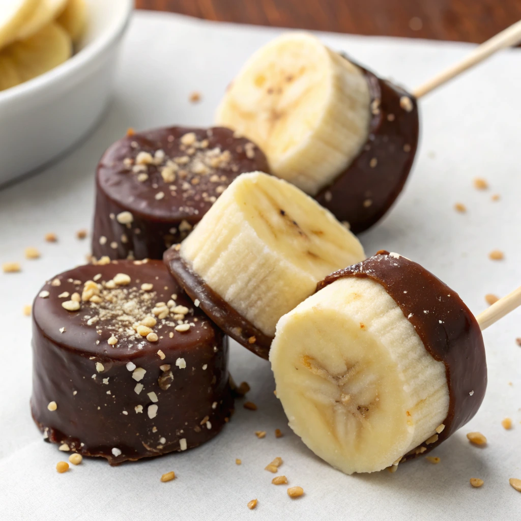 Frozen Chocolate Covered Banana Bites