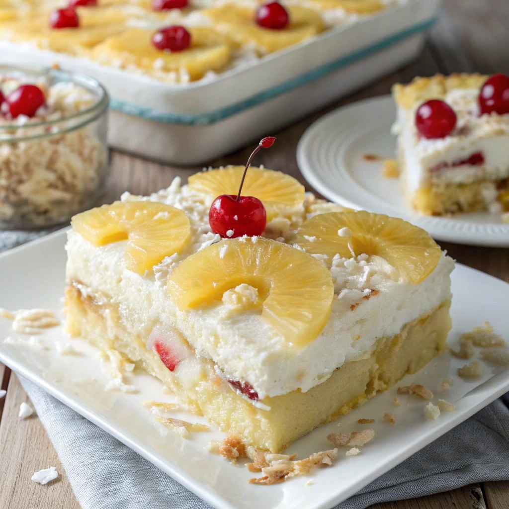 No Bake Pineapple Coconut Poke
