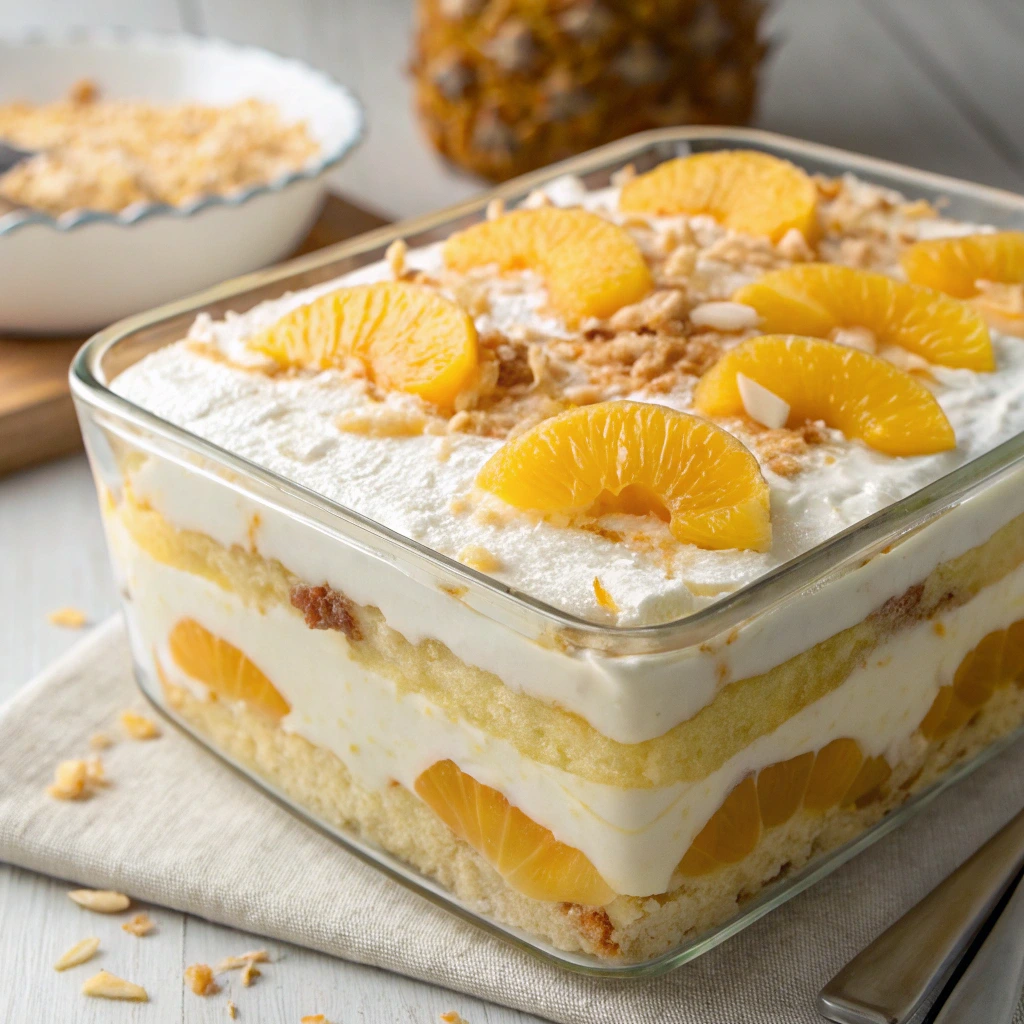 No Bake Pineapple Coconut Poke