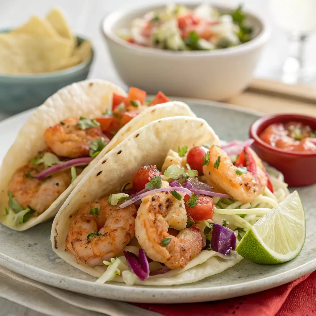 Shrimp Tacos with Cabbage Slaw