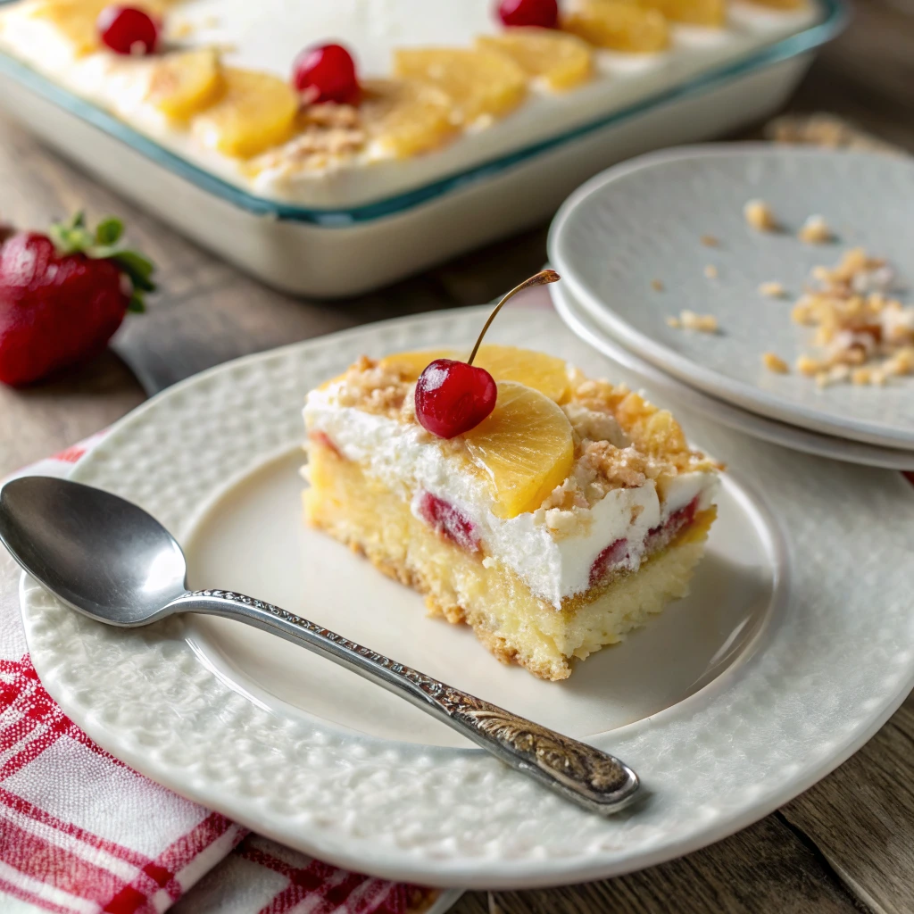 No Bake Pineapple Coconut Poke
